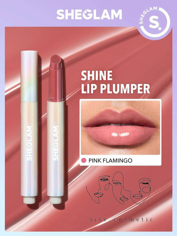 بالم لب حجم دهنده و براق کننده پلامپر شیگلم رنگ pink flamingo حجم 2گرم