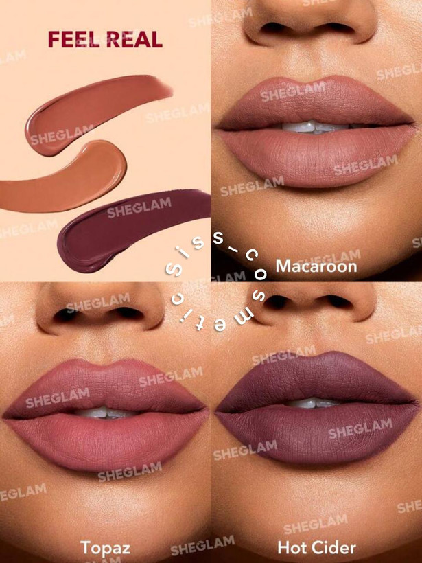 پک 3 عددی رژلب مات مایع شیگلم مدل Matte Allure رنگ Feel Realحجم ٢/٣میل