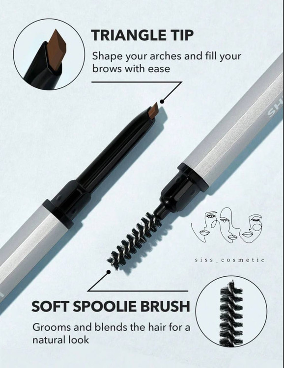 مداد ابرو دو طرفه و پیچی مدل فدری آنجلد شیگلم رنگ LIGHT BROWN حجم 0.2 گرم