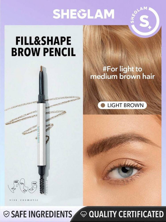 مداد ابرو دو طرفه و پیچی مدل فدری آنجلد شیگلم رنگ LIGHT BROWN حجم 0.2 گرم