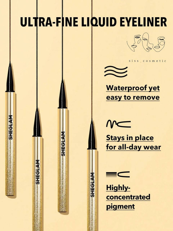 خط چشم ماژیکی ضدآب شیگلم رنگ BLACK حجم 0.5 میل