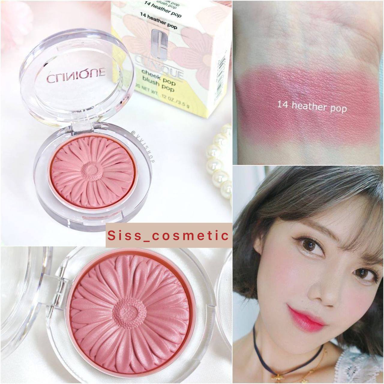 رژگونه پودری کلینیک مدل چیک پاپ رنگ 14 Heather pop مینی سایز 0.2 گرم