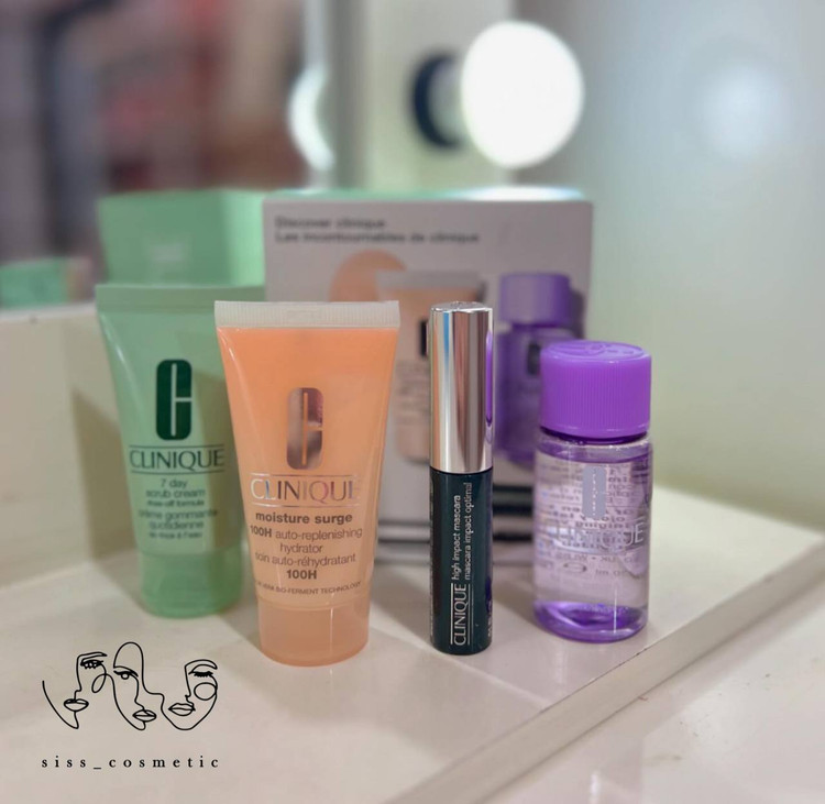 پک 4 تایی اورجینال کلینیک CLINIQUE مدل Clinique Discover (پاک کننده، آبرسان، اسکراب و ریمل )