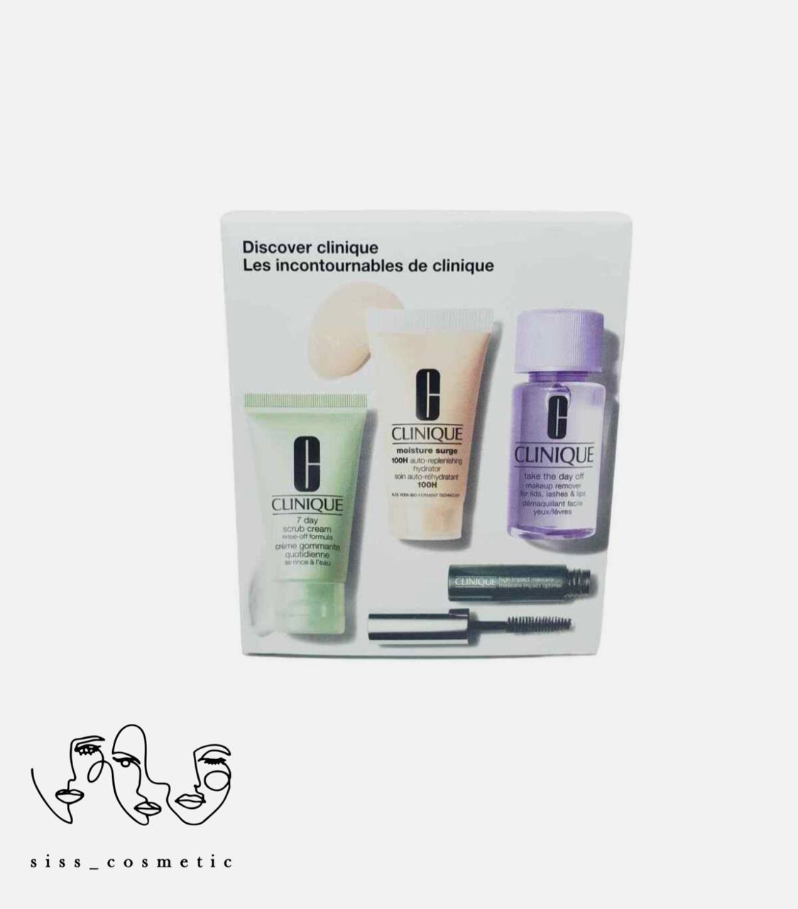 پک 4 تایی اورجینال کلینیک CLINIQUE مدل Clinique Discover (پاک کننده، آبرسان، اسکراب و ریمل )