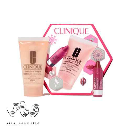 پک اورجینال کلینیک Clinique مدل merry moisture Lhydratation (آبرسان ١٠٠ساعتە،بالم لب)