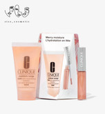 پک اورجینال کلینیک Clinique مدل merry moisture Lhydratation (آبرسان ١٠٠ساعتە،لیپ گلاس)