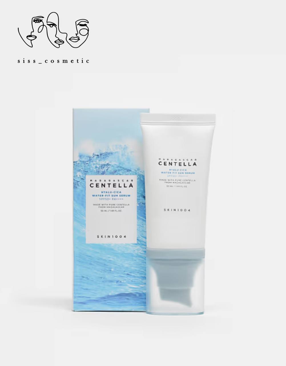 سرم ضد آفتاب آبرسان سنتلا SKIN 1004 هیالو سیکا + SPF 50 حجم 50 و 100‌میل  استیکی 20گرم