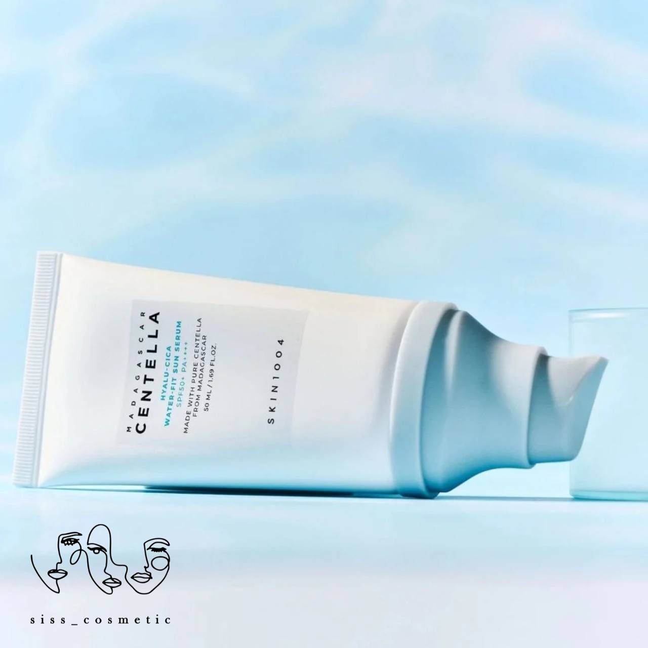 سرم ضد آفتاب آبرسان سنتلا SKIN 1004 هیالو سیکا + SPF 50 حجم 50 و 100‌میل  استیکی 20گرم