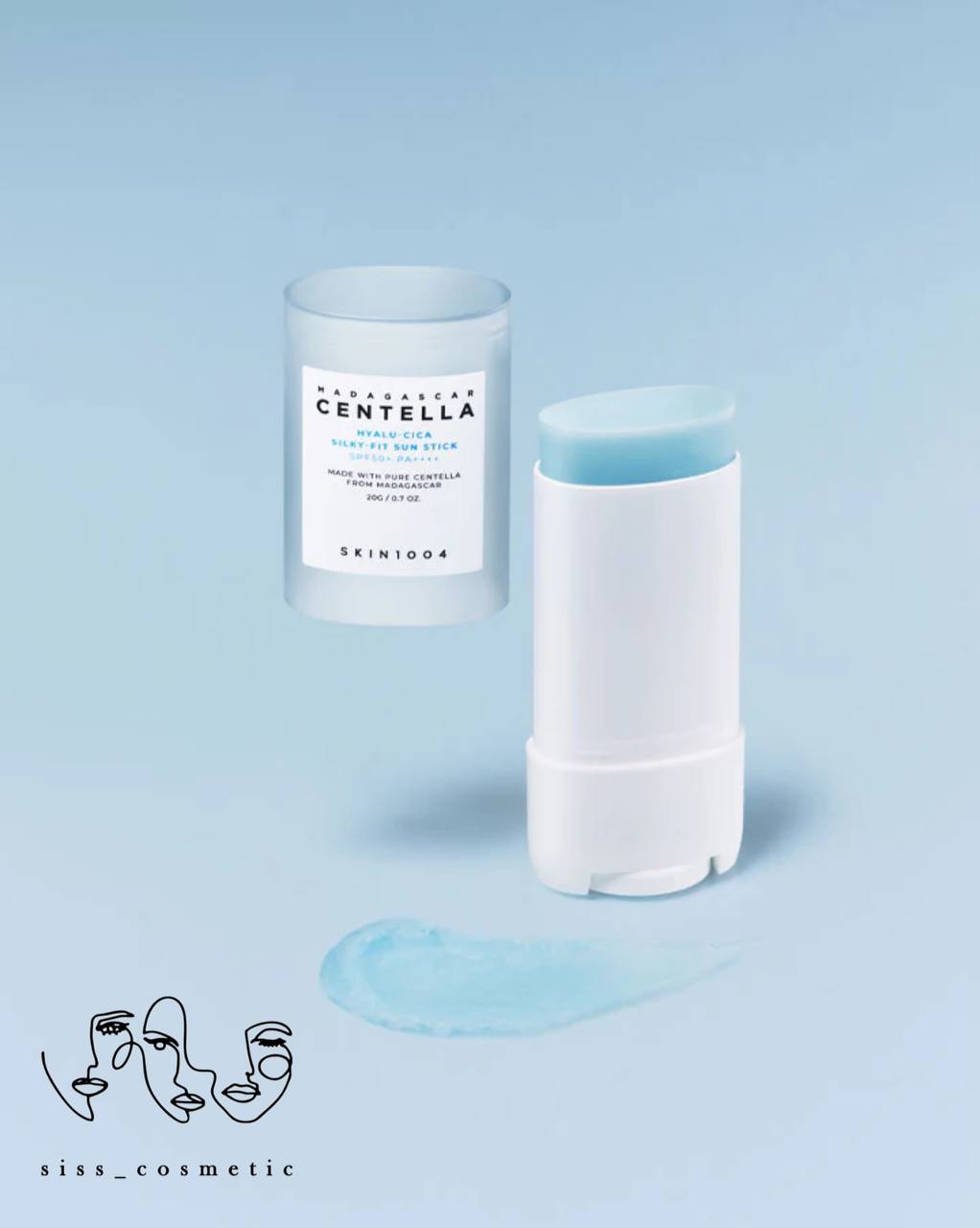 سرم ضد آفتاب آبرسان سنتلا SKIN 1004 هیالو سیکا + SPF 50 حجم 50 و 100‌میل  استیکی 20گرم