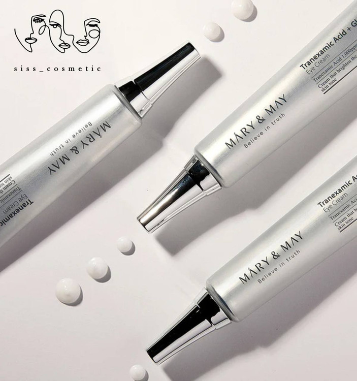 کرم دورچشم روشن کننده و ضد لک حاوی ترانگزامیک اسید و گلوتاتیون مری اند می حجم 12 گرم