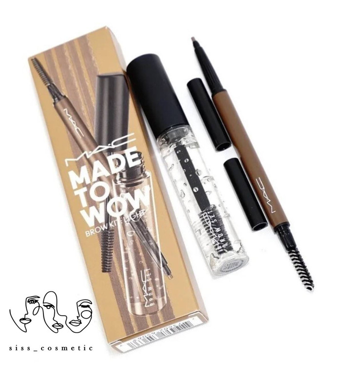 کیت ابرو مک شامل ژل ابرو و مداد ابرو مدلMADE TO WOW رنگLIGHT