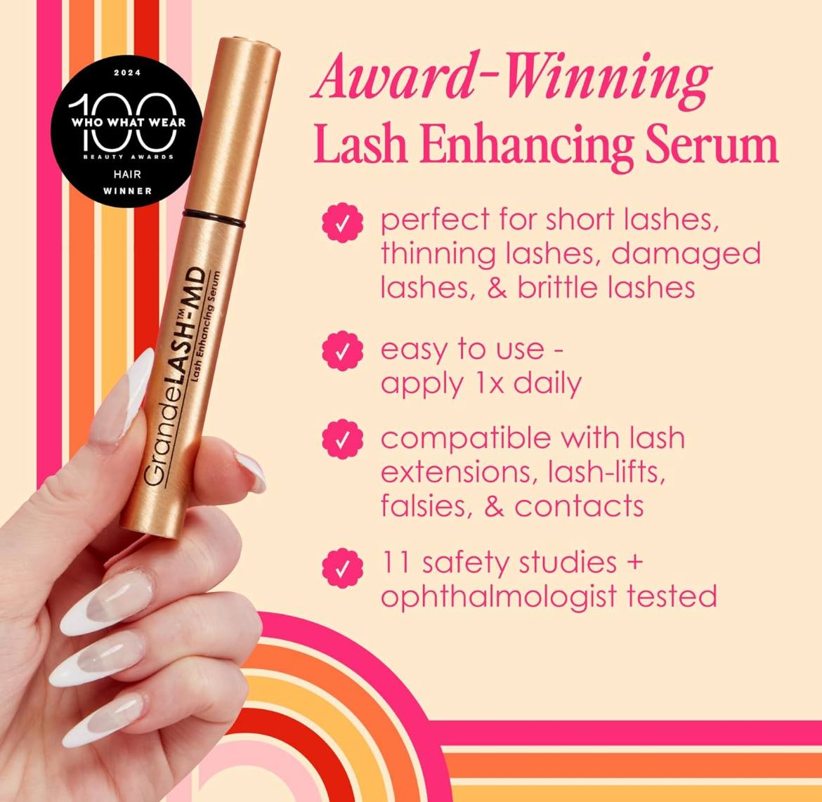 سرم تقویت کننده مژه گرندلش مدلGrande LASH-MD حجم2میل