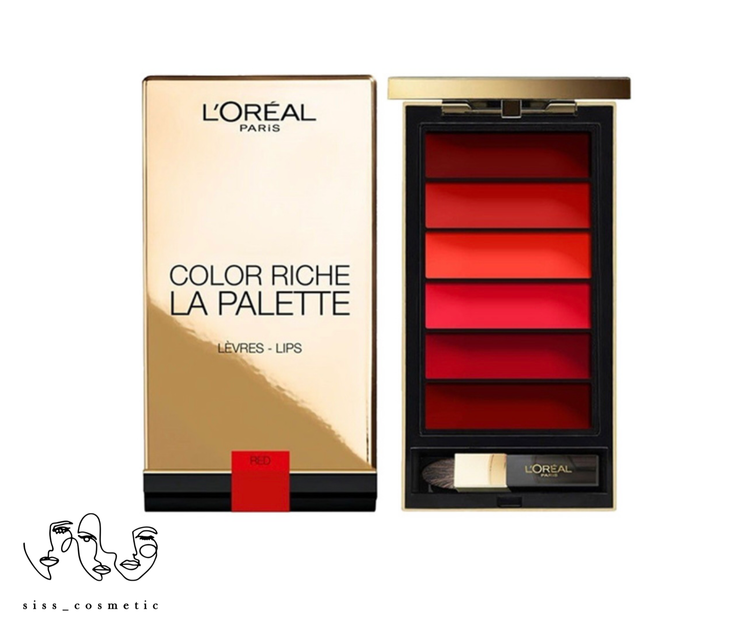 پالت رژ لب 6 رنگ لورال مدل COLOR RICHE MATTE