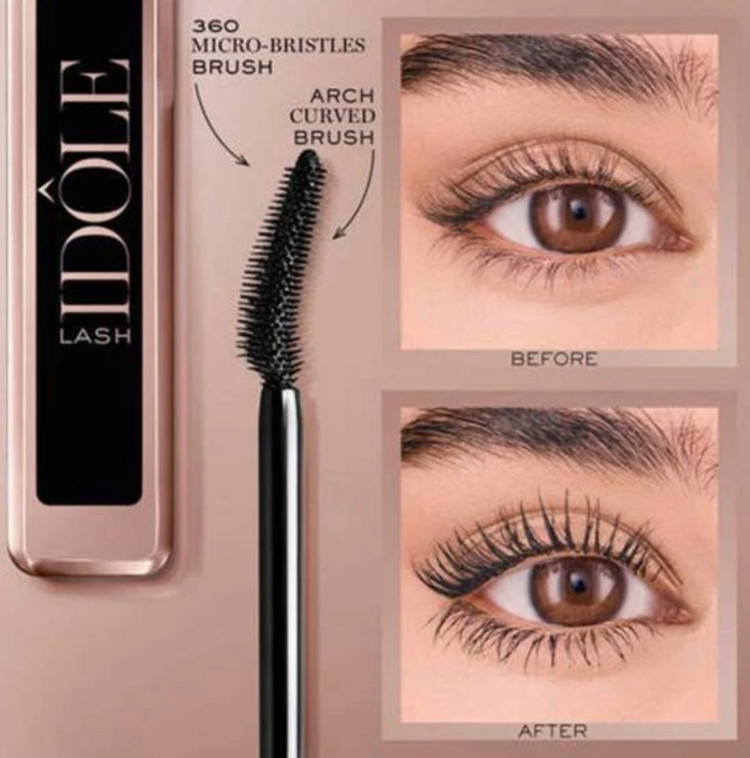 ریمل حجمدهنده و لیفت مژه لانکوم مدل Idôle رنگ 01 Glossy Black مینی سایز حجم 2/5 میل(جداشدە از پک)