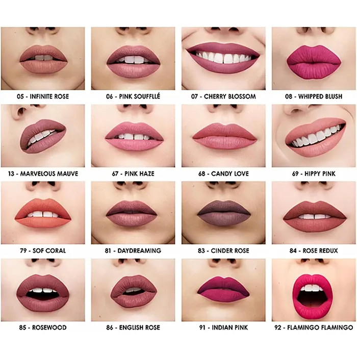 رژ لب مایع مات سفورا مدل Cream lip stain رنگ 05 INFINITE ROSE فولسایز