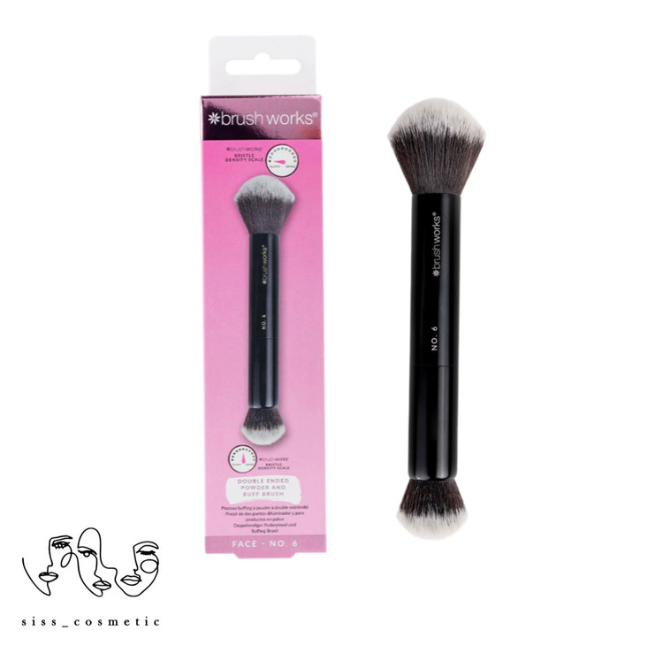 براش آرایشی دوسر براش ورکس brush works شمارە 06 مناسب برای محصولات پودری و مايع