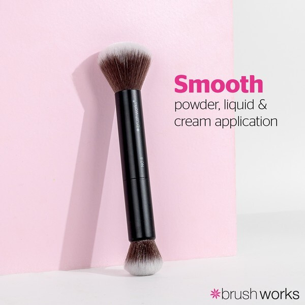 براش آرایشی دوسر براش ورکس brush works شمارە 06 مناسب برای محصولات پودری و مايع